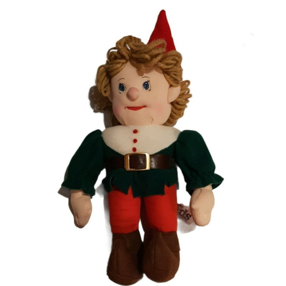 13" Vintage Santa's Elf Stuffed Toy Boy Doll Christmas Decoration Decor